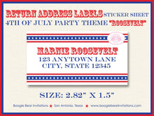 Load image into Gallery viewer, 4th of July Party Invitations Fireworks Potluck Fireworks Red White Blue Boogie Bear Invitations Roosevelt Theme Paperless Printable Printed