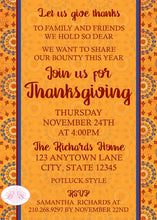 Load image into Gallery viewer, Thanksgiving Dinner Party Invitation Medallion Gold Harvest Fall Autumn Boogie Bear Invitations Richards Theme Paperless Printable Printed