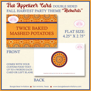 Thanksgiving Dinner Party Favor Card Tent Appetizer Place Food Medallion Stone Harvest Gold Fall Star Boogie Bear Invitations Richards Theme