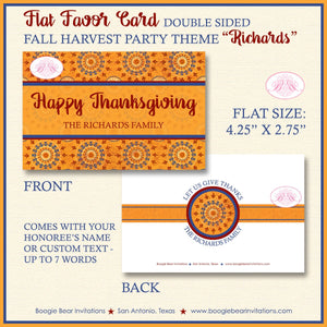 Thanksgiving Dinner Party Favor Card Tent Appetizer Place Food Medallion Stone Harvest Gold Fall Star Boogie Bear Invitations Richards Theme