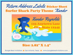 Surfer Shark Birthday Party Invitation Photo Swimming Ocean Beach Swim Pool Boogie Bear Invitations Xander Theme Paperless Printable Printed