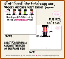 Load image into Gallery viewer, Halloween Witches Party Thank You Card Note Gift Haunted Spooky Orange Black Spider Witch Boots Boogie Bear Invitations Laveau Theme Printed