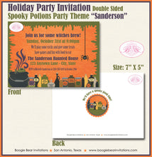 Load image into Gallery viewer, Halloween Potions Party Invitation Spider Witches Brew Spooky Cauldron Boogie Bear Invitations Sanderson Theme Paperless Printable Printed