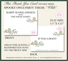 Load image into Gallery viewer, Halloween Owls Party Thank You Card Note Gift Fall Spooky Full Moon Autumn Tree Outdoor Hoot Owl Boogie Bear Invitations Wilde Theme Printed