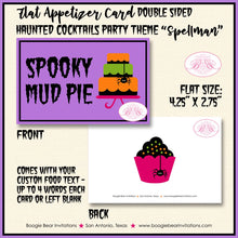Load image into Gallery viewer, Haunted Cocktails Party Favor Card Tent Appetizer Place Drink Food Tag Sign Halloween Spider Spooky Boogie Bear Invitations Spellman Theme