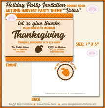 Load image into Gallery viewer, Thanksgiving Dinner Party Invitation Autumn Fall Harvest Brown Orange Retro Boogie Bear Invitations Volter Theme Paperless Printable Printed