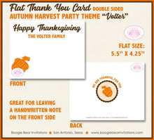 Load image into Gallery viewer, Thanksgiving Dinner Thank You Cards Flat Folded Note Autumn Fall Harvest Brown Orange Retro 1st Boogie Bear Invitations Volter Theme Printed