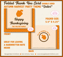Load image into Gallery viewer, Thanksgiving Dinner Thank You Cards Flat Folded Note Autumn Fall Harvest Brown Orange Retro 1st Boogie Bear Invitations Volter Theme Printed