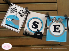 Load image into Gallery viewer, ATV Off Road Birthday Party Package Boy Blue Girl Racing Quad All Terrain Vehicle Checkered Flag Black Boogie Bear Invitations Seth Theme