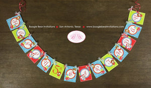 Christmas Fairy Happy Birthday Banner Party Girl Winter Red Green Blue Snow Woodland Forest Tree Magic Boogie Bear Invitations Breena Theme