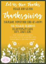 Load image into Gallery viewer, Autumn Flowers Party Invitation Dinner Fall Floral Harvest Thanksgiving Boogie Bear Invitations Vlasher Theme Paperless Printable Printed