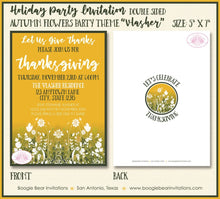 Load image into Gallery viewer, Autumn Flowers Party Invitation Dinner Fall Floral Harvest Thanksgiving Boogie Bear Invitations Vlasher Theme Paperless Printable Printed