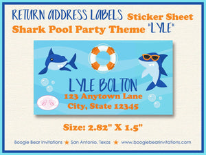 Shark Pool Birthday Party Invitation Photo Swim Swimming Ocean Beach Splash Boogie Bear Invitations Lyle Theme Paperless Printable Printed