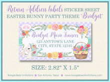 Load image into Gallery viewer, Easter Bunny Birthday Party Invitation Egg Hunt Girl Flower Purple Spring Boogie Bear Invitations Bridget Theme Paperless Printable Printed