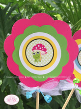 Load image into Gallery viewer, Frog Duck Birthday Party Centerpiece Set Pink Girl Spring Flower Chick Gardening Green Wagon Umbrella Boogie Bear Invitations Charlize Theme