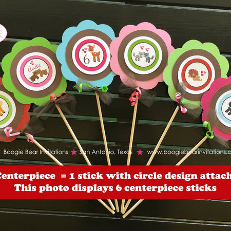 Valentines Day Woodland Party Centerpiece Birthday Love Forest Animals Creatures Pink Red Petting Zoo Boogie Bear Invitations Amelie Theme