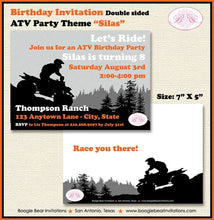 Load image into Gallery viewer, Orange ATV Birthday Party Invitation Quad All Terrain Vehicle 4 Wheeler Racing Track Boy Girl Boogie Bear Invitations Silas Theme Printed
