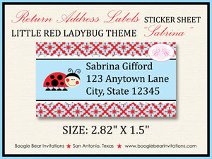 Red Ladybug Birthday Party Invitation Little Blue Girl Garden Picnic Black Boogie Bear Invitations Sabrina Theme Paperless Printable Printed