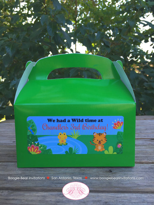 Rainforest Birthday Party Treat Boxes Tag Bags Favor Box Rain Forest Green Boy Girl Zoo Amazon Jungle Boogie Bear Invitations Chandler Theme