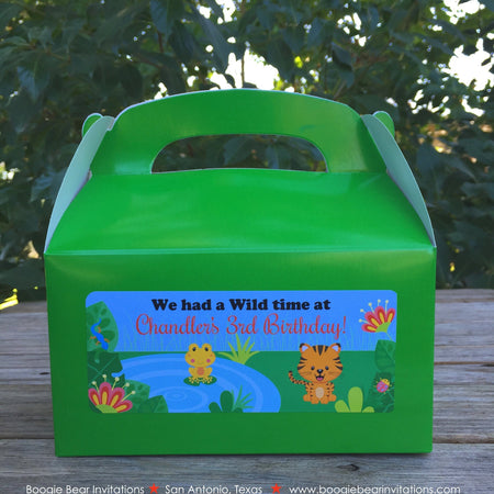 Rainforest Birthday Party Treat Boxes Tag Bags Favor Box Rain Forest Green Boy Girl Zoo Amazon Jungle Boogie Bear Invitations Chandler Theme