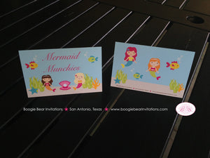 Pink Mermaid Birthday Party Package Pool Beach Ocean Girl Swim Fish Sea Swimming Turquoise Splash Bash Boogie Bear Invitations Adella Theme