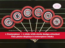 Load image into Gallery viewer, Monster Truck Birthday Party Centerpiece Set Black Red Grey Arena Demo Smash Up Show Racing Driver Retro Boogie Bear Invitations Juan Theme