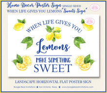 Load image into Gallery viewer, Lemon Apple When Life Gives You Lemons Home Decor Sign Poster Farmhouse Rustic Country Orchard Lemonade Boogie Bear Invitations Lemon Theme