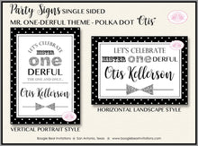 Load image into Gallery viewer, Mr Wonderful Birthday Party Sign Poster Onederful ONE derful Black Silver Glitter Modern Chalkboard 1st Boogie Bear Invitations Otis Theme