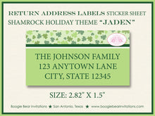 Load image into Gallery viewer, St Patrick&#39;s Day Photo Birth Announcement Shamrock Green Lucky Girl Boy Boogie Bear Invitations Jaden Theme Paperless Printable Printed