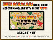 Load image into Gallery viewer, Dinosaur Birthday Party Invitation Boy Red Orange Yellow Green Black Dino Boogie Bear Invitations Arkady Theme Paperless Printable Printed