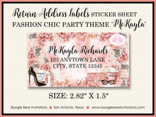 Load image into Gallery viewer, Fashionista Birthday Party Invitation Fashion Chic Black Coral Peach Rose Boogie Bear Invitations McKayla Theme Paperless Printable Printed