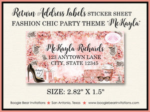 Fashionista Birthday Party Invitation Fashion Chic Black Coral Peach Rose Boogie Bear Invitations McKayla Theme Paperless Printable Printed