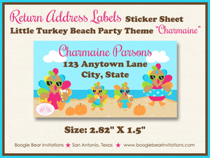 Little Turkey Birthday Party Invitation Pool Beach Thanksgiving Swimming Boogie Bear Invitations Paperless Printable Printed Charmaine Theme