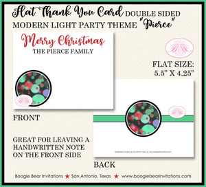 Christmas Winter Party Thank You Cards Flat Folded Note Holiday Cheer New Year's Modern Lights Boogie Bear Invitations Pierce Theme Printed