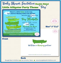 Load image into Gallery viewer, Little Alligator Baby Shower Invitation Boy Girl Green Birthday Party Chomp Boogie Bear Invitations Tory Theme Paperless Printable Printed