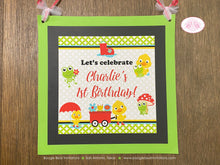 Load image into Gallery viewer, Frog Duck Birthday Party Door Banner Happy Welcome Spring Boy Girl April Showers Bring May Flowers Kid Boogie Bear Invitations Charlie Theme