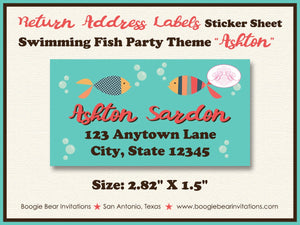 Swimming Fish Birthday Party Invitation Pool Ocean Sea Splash Bash Girl Boy Boogie Bear Invitations Ashton Theme Paperless Printable Printed