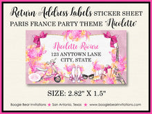 Load image into Gallery viewer, Pink Paris France Birthday Party Invitation Eiffel Tower France Fashion Boogie Bear Invitations Nicolette Theme Paperless Printable Printed