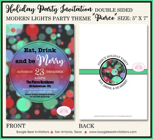 Christmas Winter Party Invitation Holiday Cheer New Year's Modern Lights Boogie Bear Invitations Pierce Theme Paperless Printable Printed