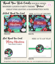 Load image into Gallery viewer, Christmas Winter Party Thank You Cards Flat Folded Note Holiday Cheer New Year&#39;s Modern Lights Boogie Bear Invitations Pierce Theme Printed