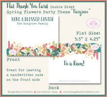 Load image into Gallery viewer, Spring Flowers Party Thank You Card Note Birthday Easter Holiday Dinner Picnic Garden Outdoor Boogie Bear Invitations Hargrove Theme Printed