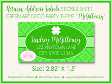 Load image into Gallery viewer, St. Patrick&#39;s Day Party Invitation Irish Green Lucky Shamrock Art Deco Boogie Bear Invitations McGillvary Theme Paperless Printable Printed