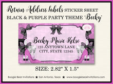 Load image into Gallery viewer, Black Purple Modern Birthday Party Invitation Champagne Shoe Fashion Chic Boogie Bear Invitations Becky Theme Paperless Printable Printed