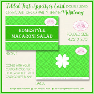St. Patrick's Day Favor Party Card Appetizer Tent Place Food Tag Irish Green Lucky Shamrock Holiday Boogie Bear Invitations McGillvary Theme
