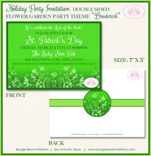 Load image into Gallery viewer, St. Patrick&#39;s Day Party Invitation Spring Flowers Green Garden Irish 1st Boogie Bear Invitations Broderick Theme Paperless Printable Printed