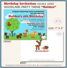 Load image into Gallery viewer, Woodland Animals Birthday Party Invitation Fox Deer Raccoon Forest Boy Girl Boogie Bear Invitations Holden Theme Paperless Printable Printed