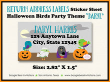 Load image into Gallery viewer, Halloween Birds Birthday Party Invitation Boy Girl Costume Spider Web Witch Boogie Bear Invitations Daryl Theme Paperless Printable Printed