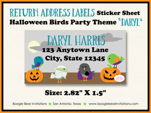 Halloween Birds Birthday Party Invitation Boy Girl Costume Spider Web Witch Boogie Bear Invitations Daryl Theme Paperless Printable Printed