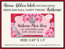 Load image into Gallery viewer, Princess Ball Birthday Party Invitation Red Pink Cinderella 21st 30th Boogie Bear Invitations Katherine Theme Paperless Printable Printed