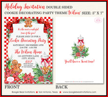 Load image into Gallery viewer, Cookie Decorating Christmas Party Invitation Red Gingerbread Poinsettia Bow Boogie Bear Invitations Wilson Theme Paperless Printable Printed
